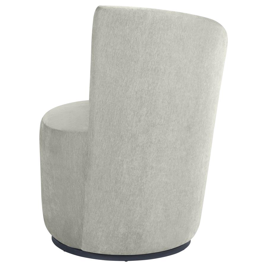 Nueva Upholstered Swivel Chair Curved Backrest Dove Grey view 4