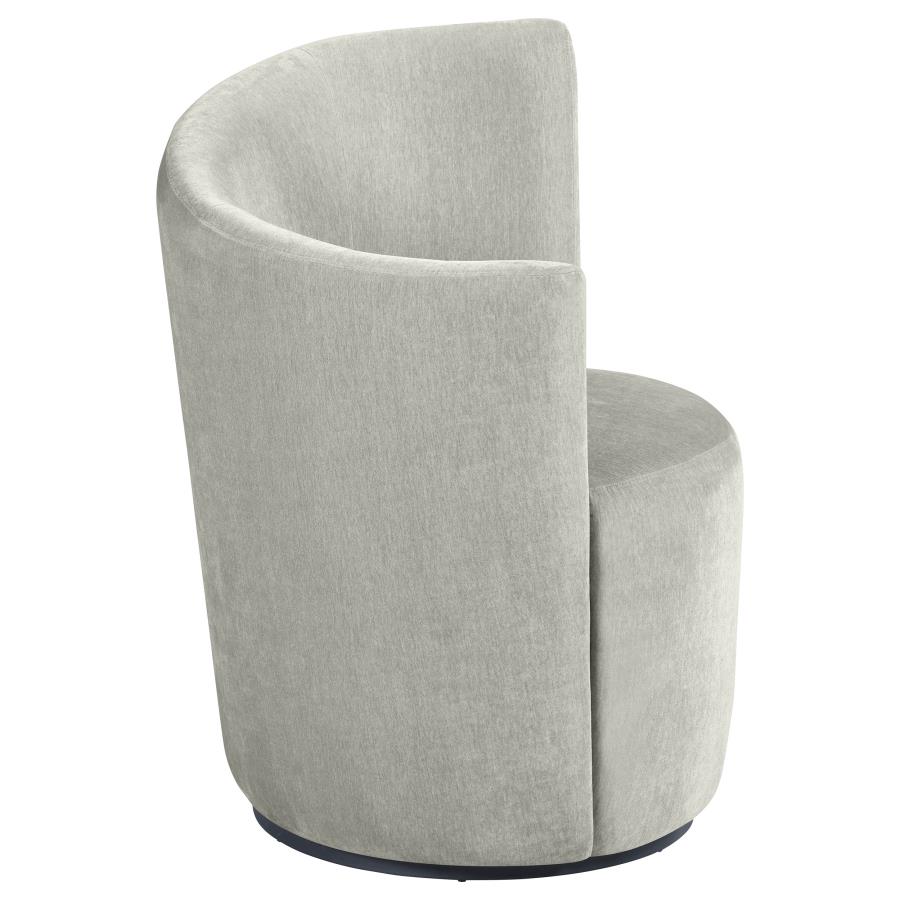 Nueva Upholstered Swivel Chair Curved Backrest Dove Grey view 5