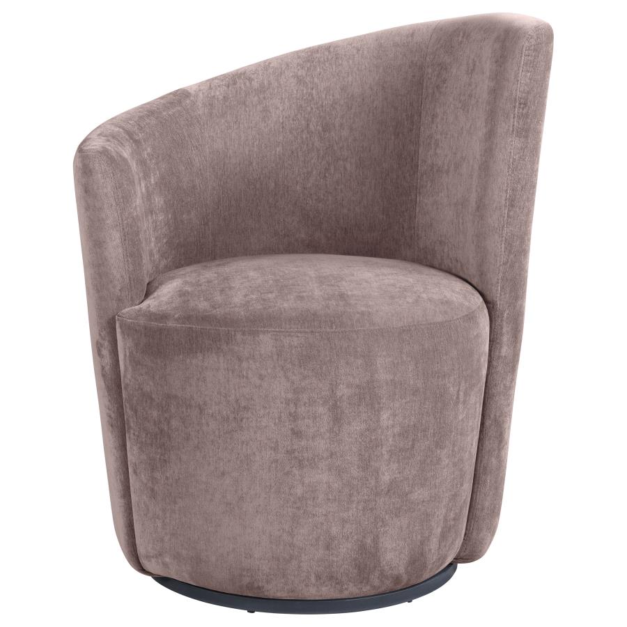 Nueva Upholstered Swivel Chair Curved Backrest Blush view 3
