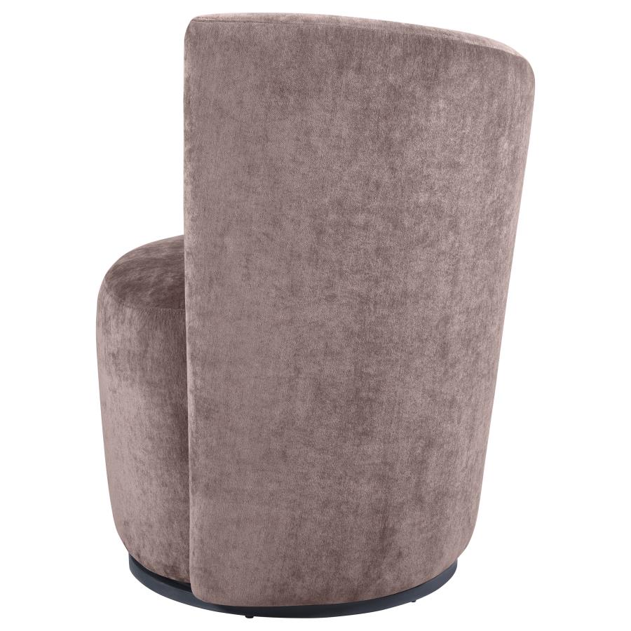 Nueva Upholstered Swivel Chair Curved Backrest Blush view 4
