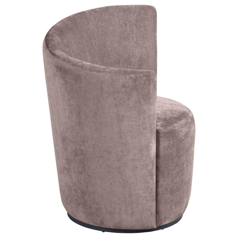Nueva Upholstered Swivel Chair Curved Backrest Blush view 5