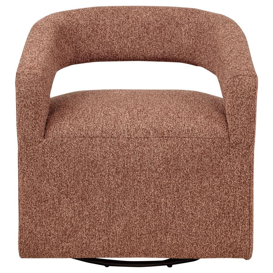 Westhill Boucle Upholstered Swivel Accent Chair Berry view 3