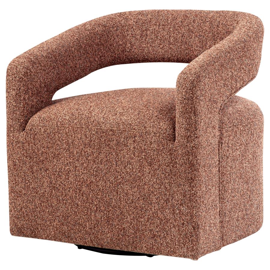 Westhill Boucle Upholstered Swivel Accent Chair Berry view 4
