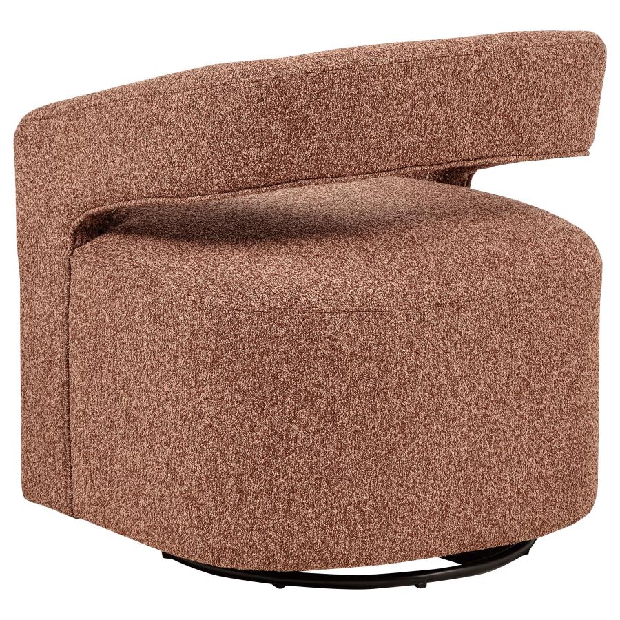 Westhill Boucle Upholstered Swivel Accent Chair Berry view 6