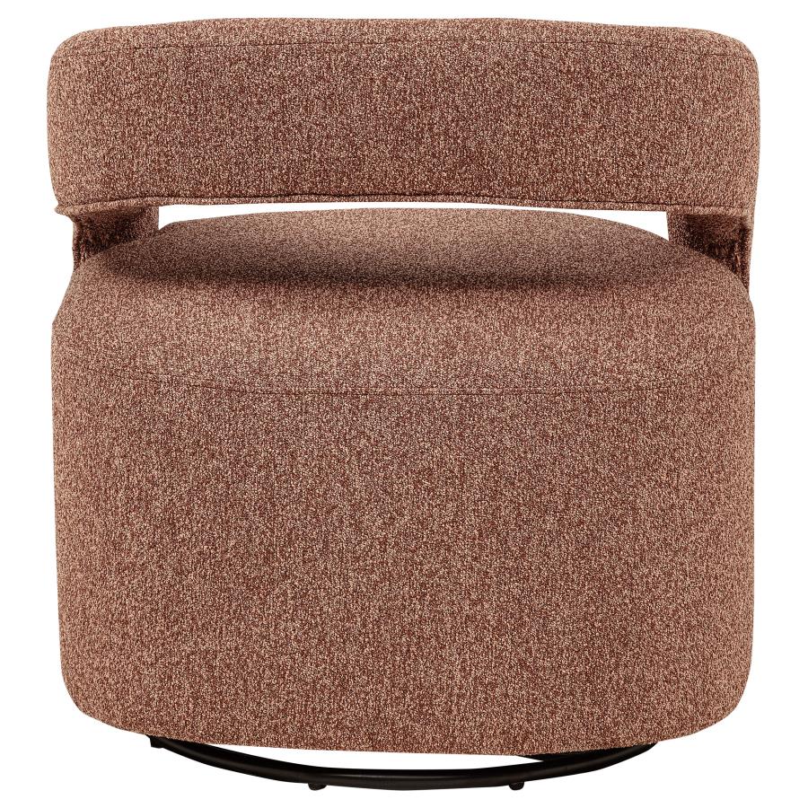 Westhill Boucle Upholstered Swivel Accent Chair Berry view 7