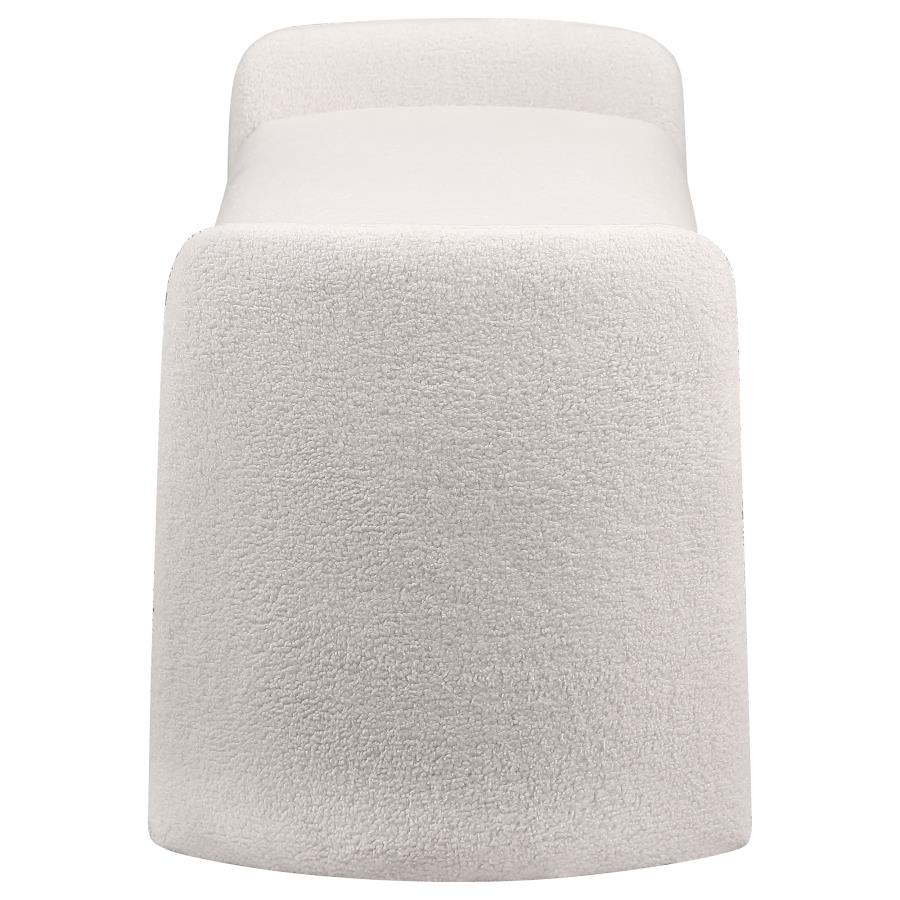 Peoria Velvet Upholstered Accent Bench Ivory view 4