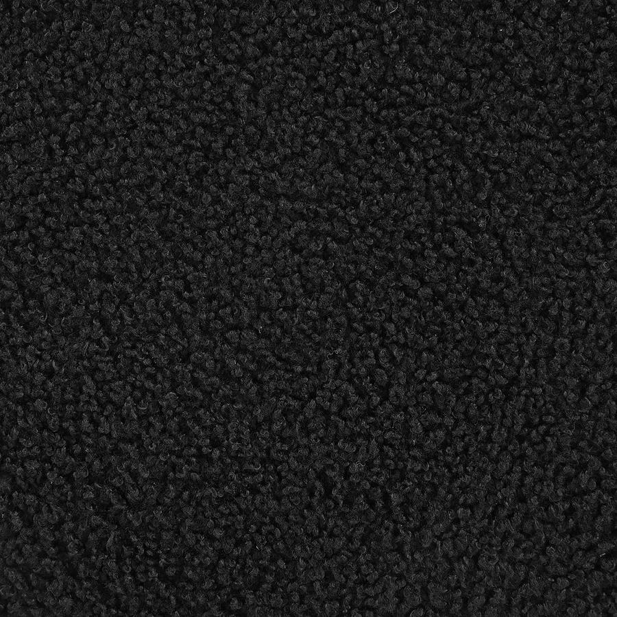 Valia Faux Sheepskin Upholstered Round Storage Ottoman Black view 5