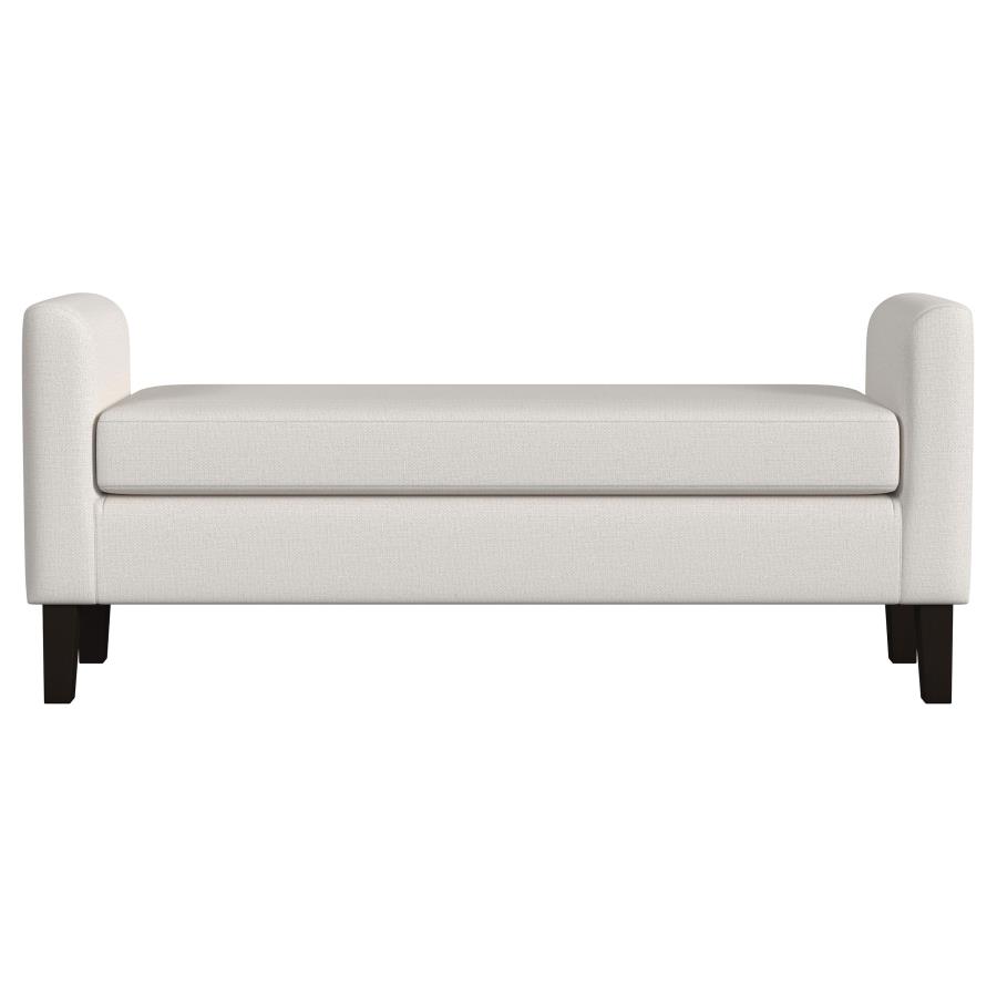 Rex Fabric Upholstered Accent Bench with Armrests Vanilla view 3