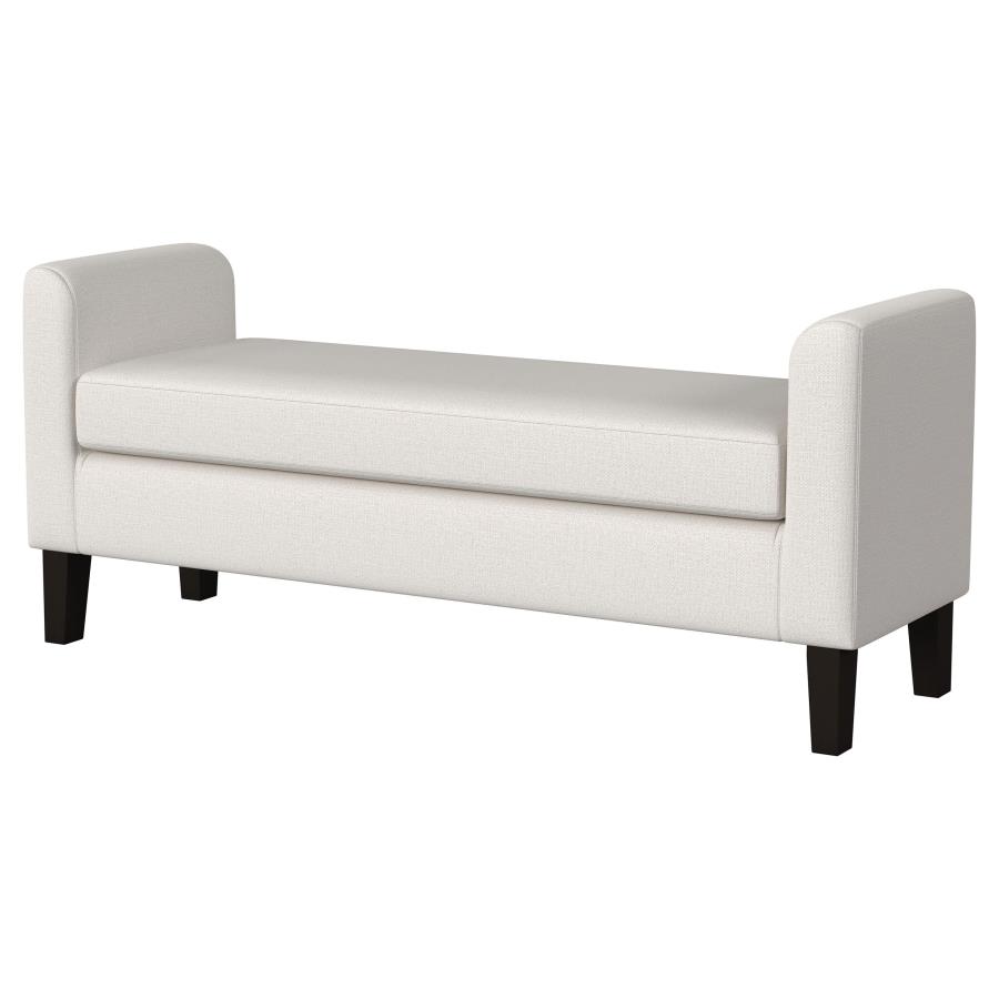 Rex Fabric Upholstered Accent Bench with Armrests Vanilla view 4