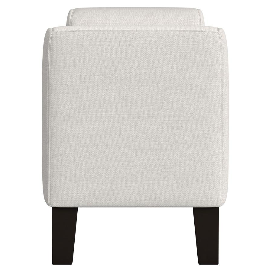 Rex Fabric Upholstered Accent Bench with Armrests Vanilla view 5