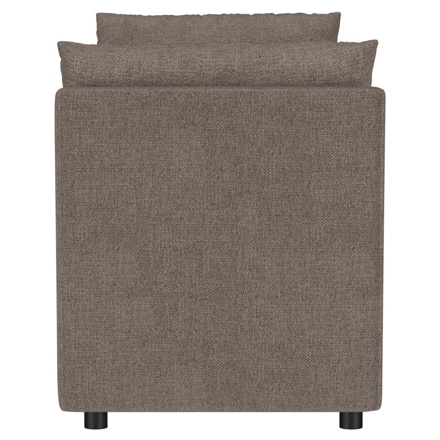 Robin Upholstered Accent Bench with Armrests Brown view 5