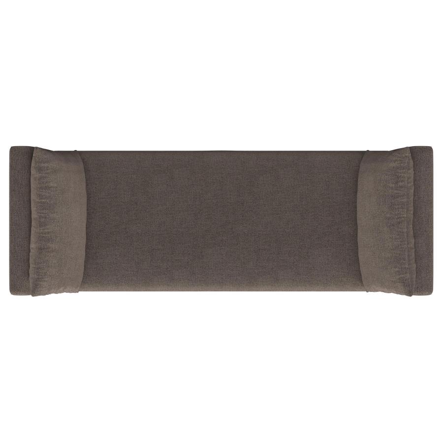 Robin Upholstered Accent Bench with Armrests Brown view 6