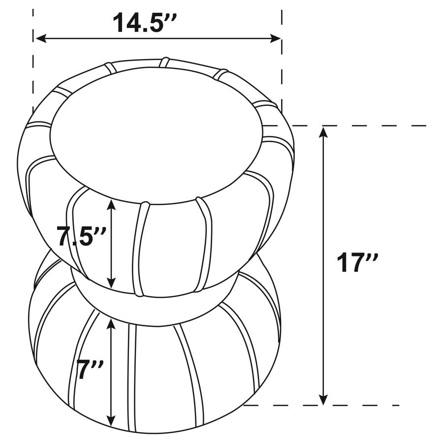 Sora Round Upholstered Ottoman Grey view 6