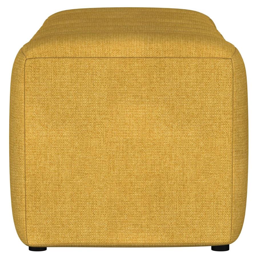 Summer Fabric Upholstered Tufted Accent Bench Mustard Yellow view 5