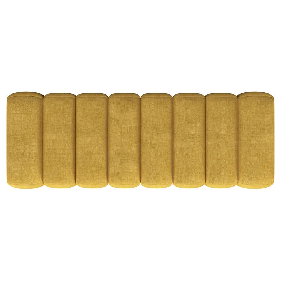 Summer Fabric Upholstered Tufted Accent Bench Mustard Yellow view 6