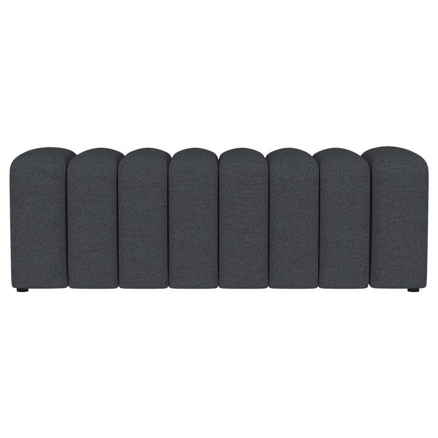 Summer Fabric Upholstered Tufted Accent Bench Charcoal view 3