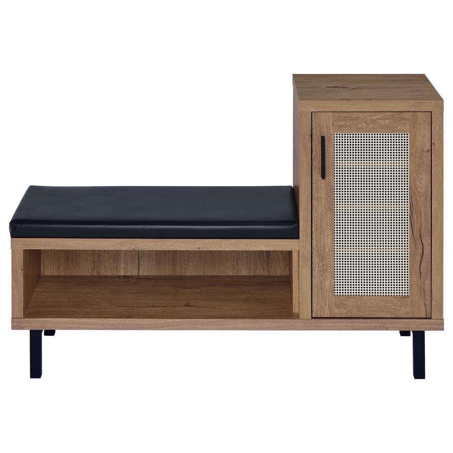 Teller 1-door Entryway Shoe Storage Bench Natural Oak view 4
