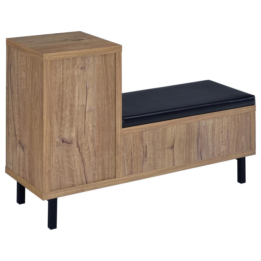 Teller 1-door Entryway Shoe Storage Bench Natural Oak view 6