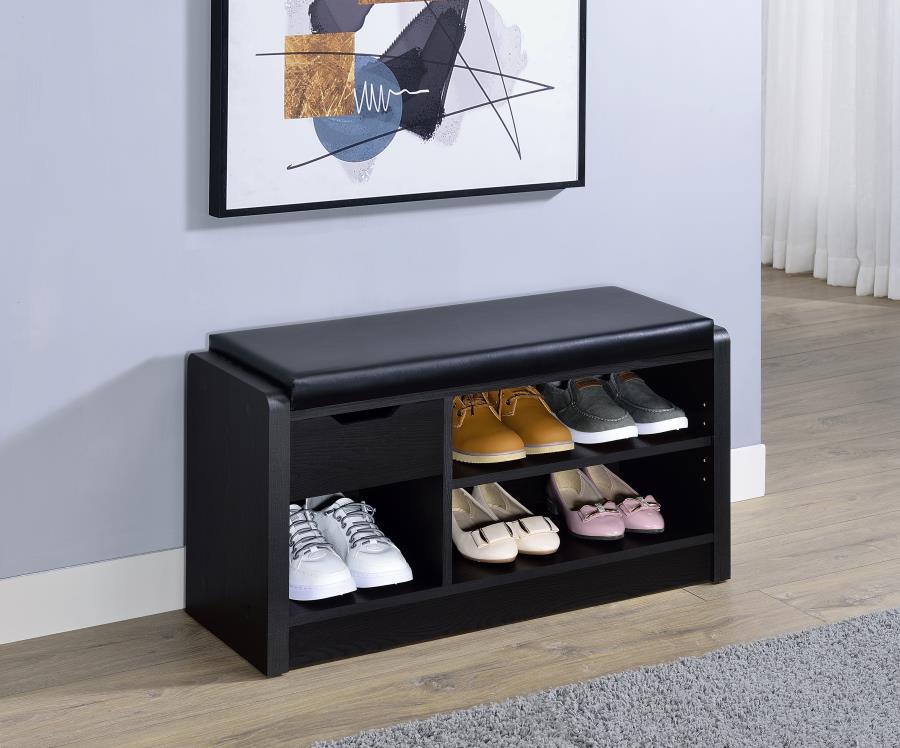 Arrington Storage Bench Black view 2