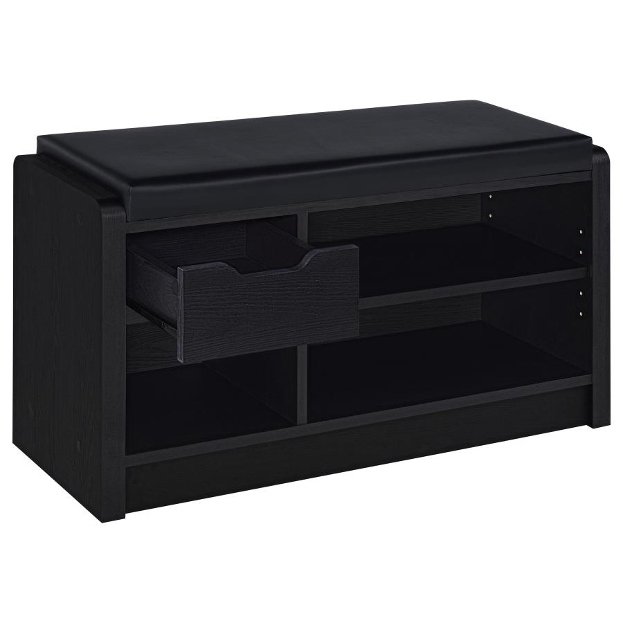 Arrington Storage Bench Black view 3