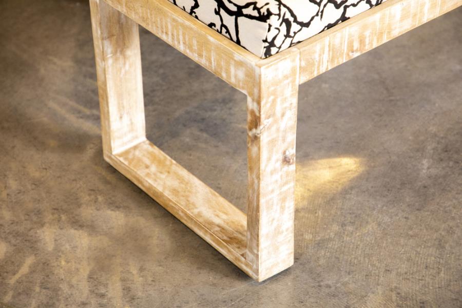 Aiden Fabric Upholstered Accent Bench Distressed White view 5