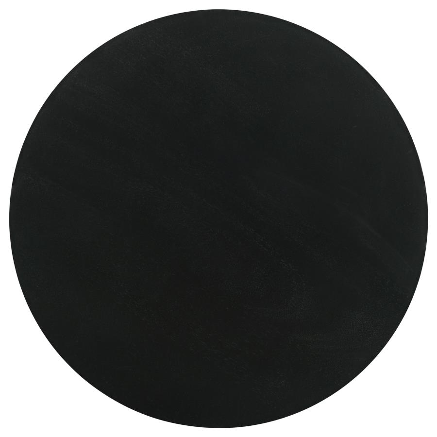 Dianella Round Pedestal Base Accent Side Table Black Stain view 3