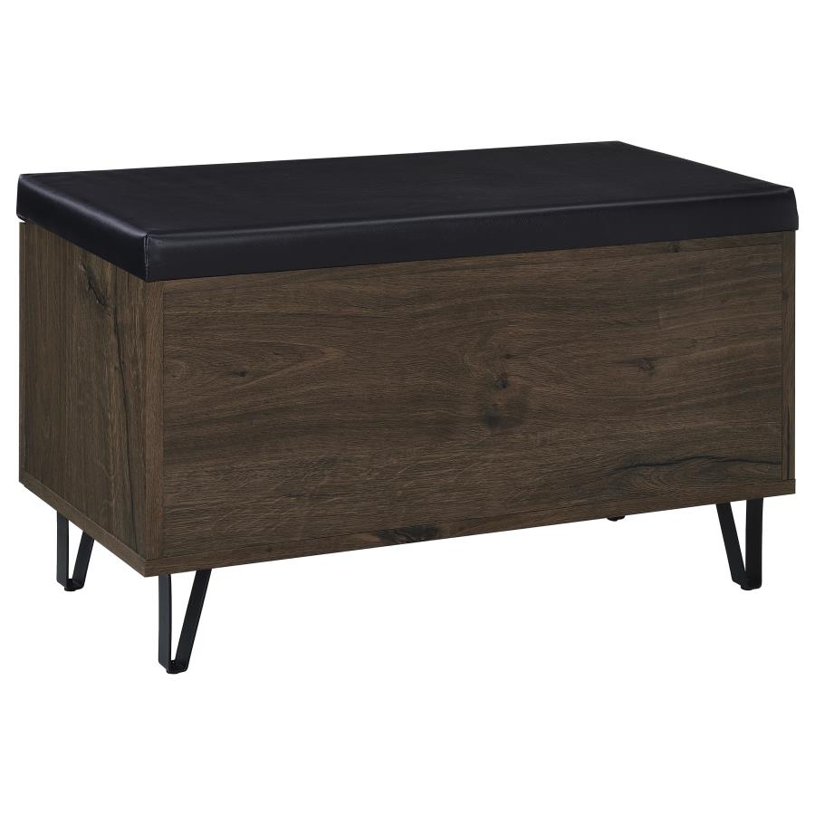 Brixton 2-door Padded Entryway Shoe Storage Bench Smoked Oak view 7