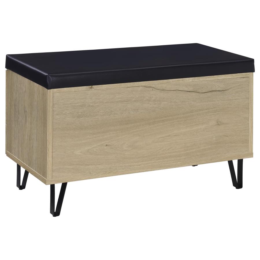 Brixton 2-door Padded Entryway Shoe Storage Bench White Oak view 7
