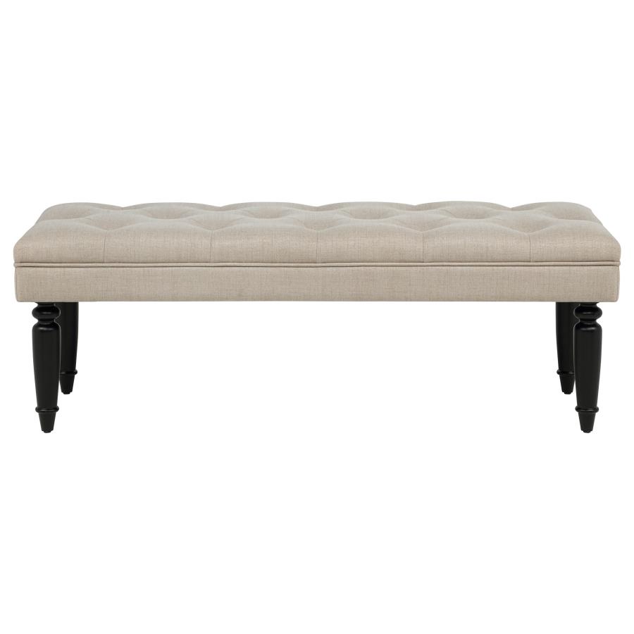 Marsha 52-inch Upholstered Entryway Accent Bench Latte view 3