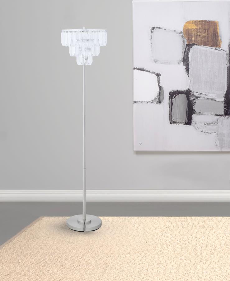 Anya 61-inch Hanging Crystal Metal Floor Lamp Chrome view 2