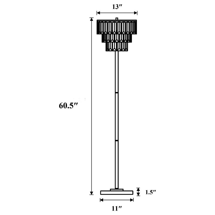 Anya 61-inch Hanging Crystal Metal Floor Lamp Chrome view 3