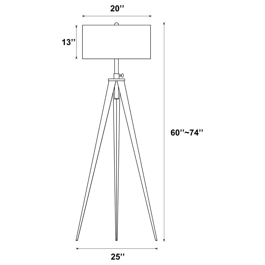 Harrington 60-inch Drum Shade Metal Tripod Floor Lamp Black view 3