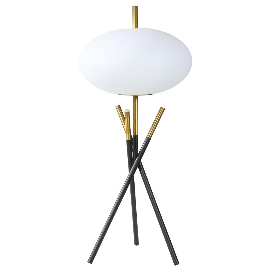 Layton White Orb Shade Tripod Table Lamp Black view 4