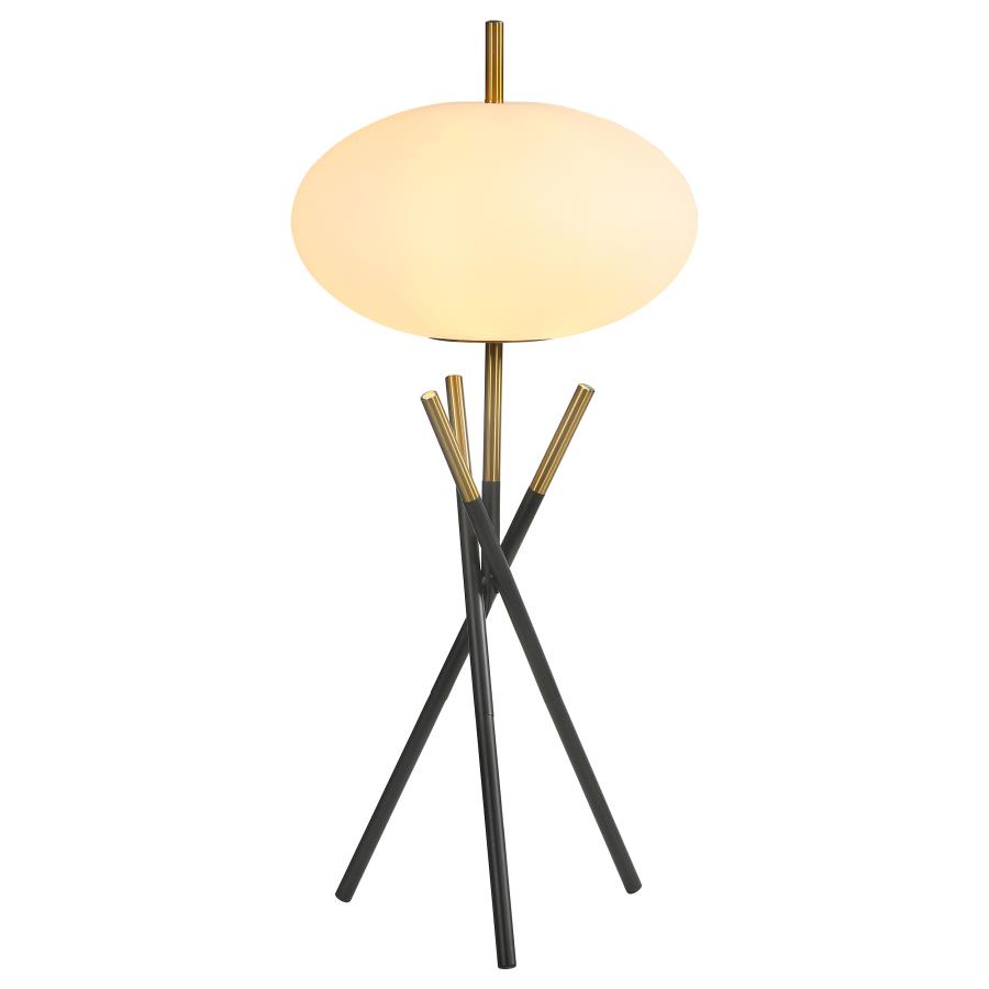 Layton White Orb Shade Tripod Table Lamp Black view 5