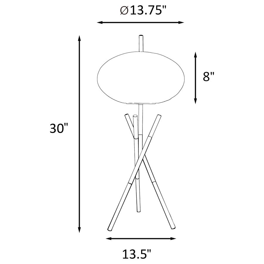 Layton White Orb Shade Tripod Table Lamp Black view 6