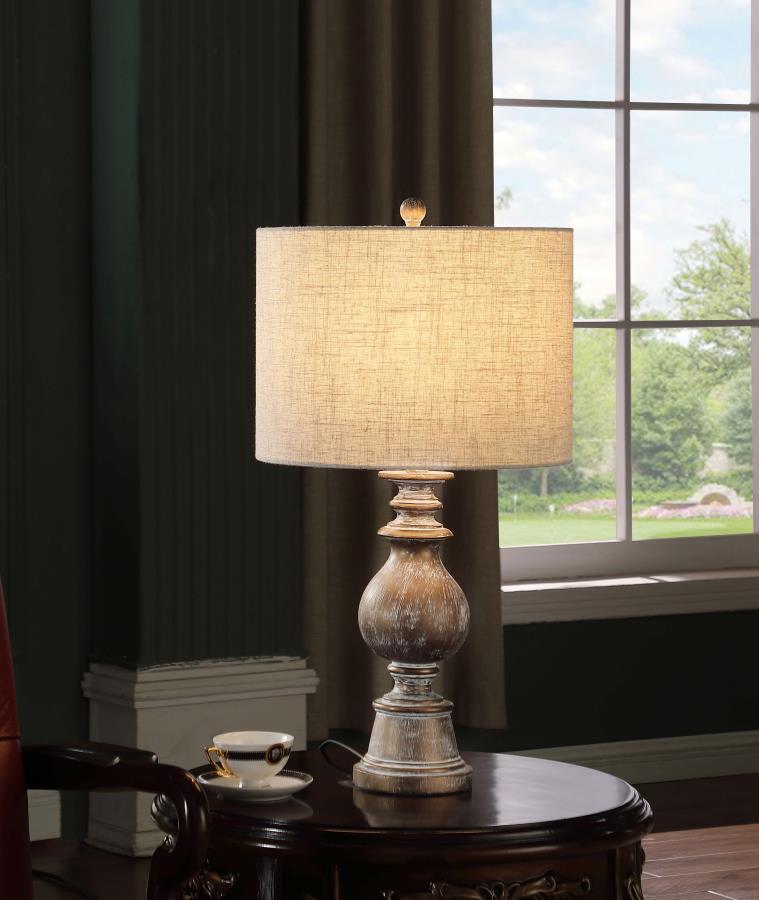 Brie 28-inch Drum Shade Urn Table Lamp Antique Gold view 2