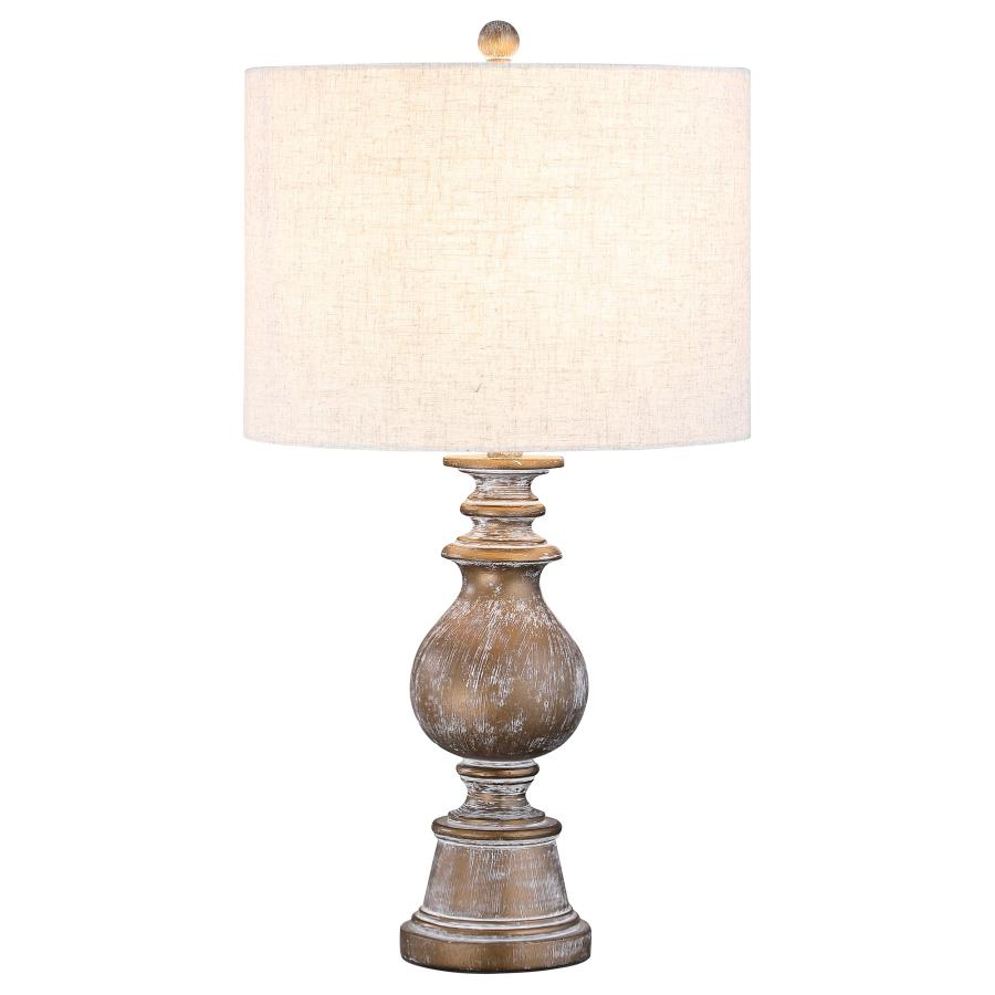 Brie 28-inch Drum Shade Urn Table Lamp Antique Gold view 3