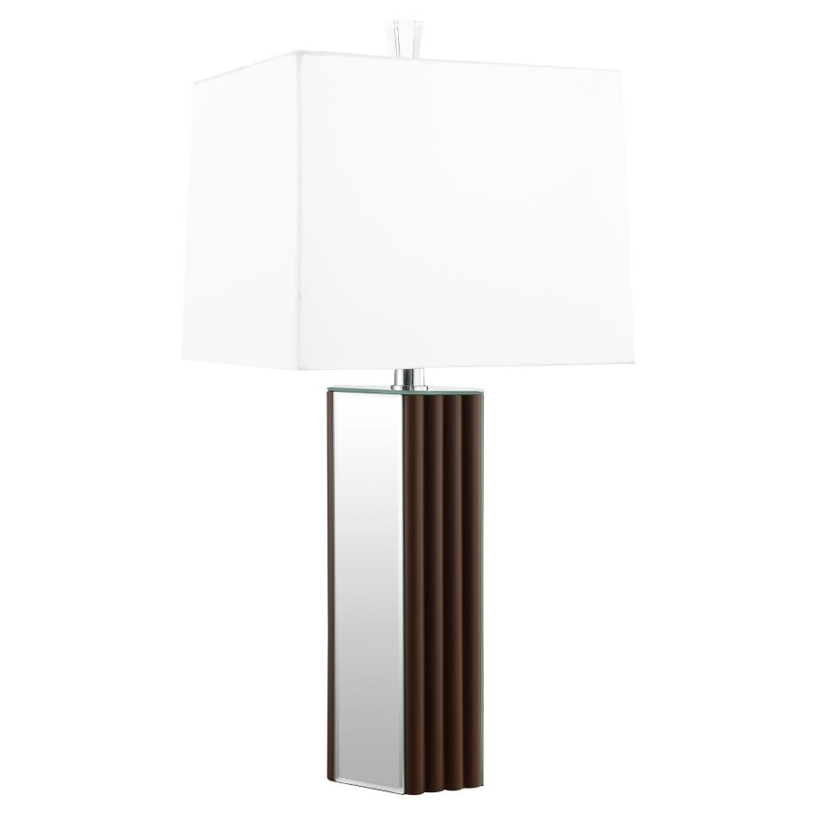 Elena 30-inch Square Tapered Mirrored Table Lamp Brown view 3