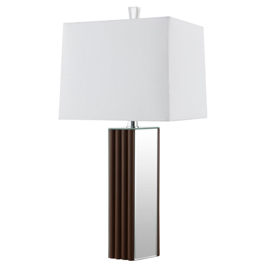Elena 30-inch Square Tapered Mirrored Table Lamp Brown view 5