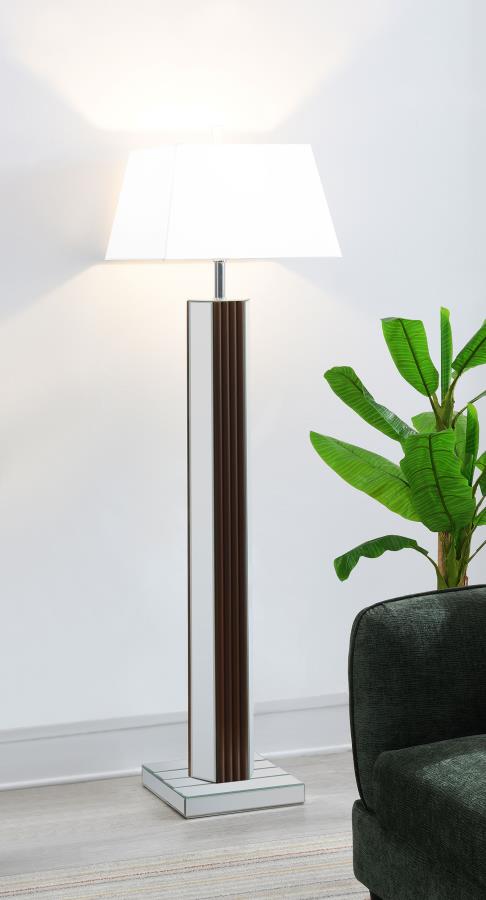 Elena 67-inch Square Tapered Mirrored Floor Lamp Brown view 2