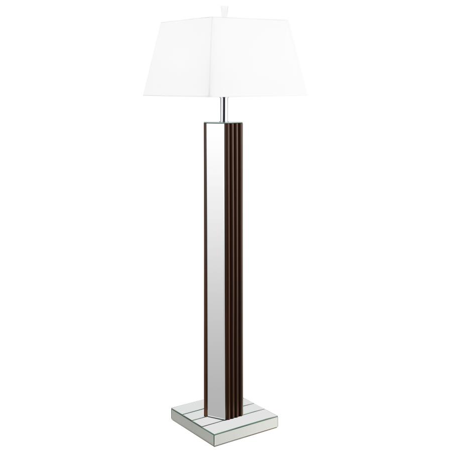 Elena 67-inch Square Tapered Mirrored Floor Lamp Brown view 3