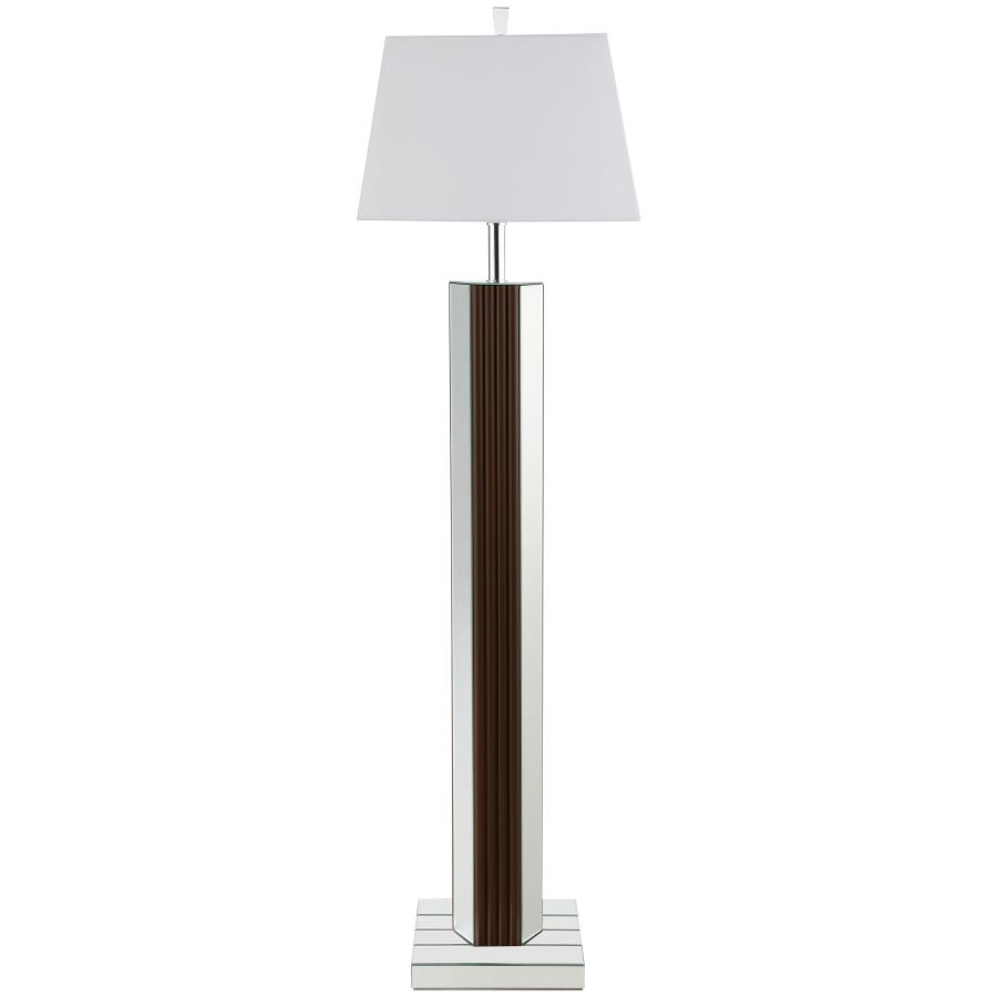 Elena 67-inch Square Tapered Mirrored Floor Lamp Brown view 4