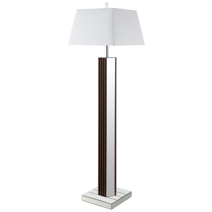 Elena 67-inch Square Tapered Mirrored Floor Lamp Brown view 5