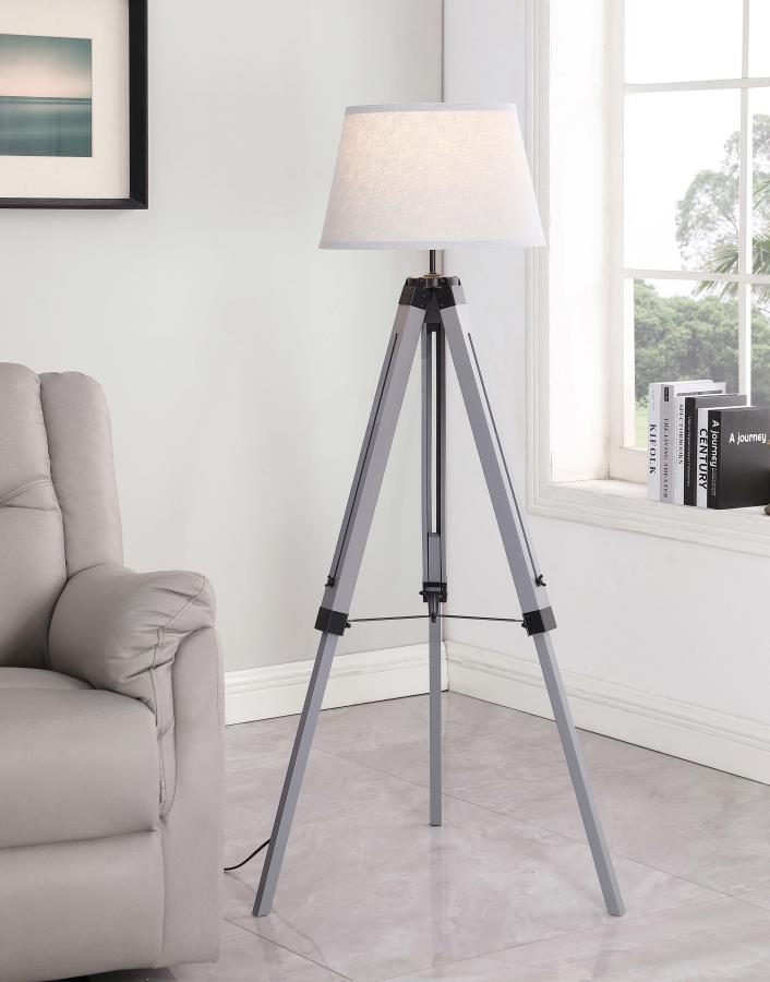 Dayton 56-inch Empire Shade Metal Tripod Floor Lamp Grey view 2