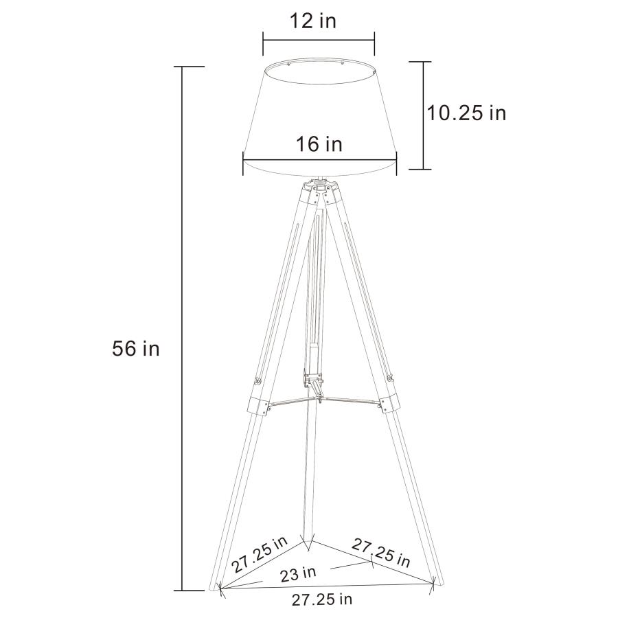 Dayton 56-inch Empire Shade Metal Tripod Floor Lamp Grey view 5