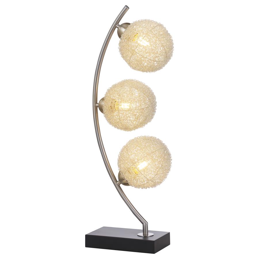 Claudia 30-inch Woven Spherical Metal Table Lamp Black view 3
