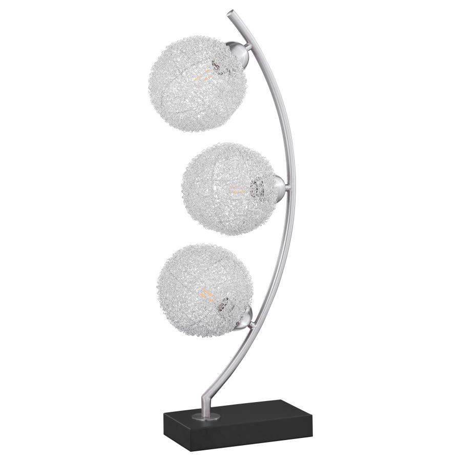 Claudia 30-inch Woven Spherical Metal Table Lamp Black view 4