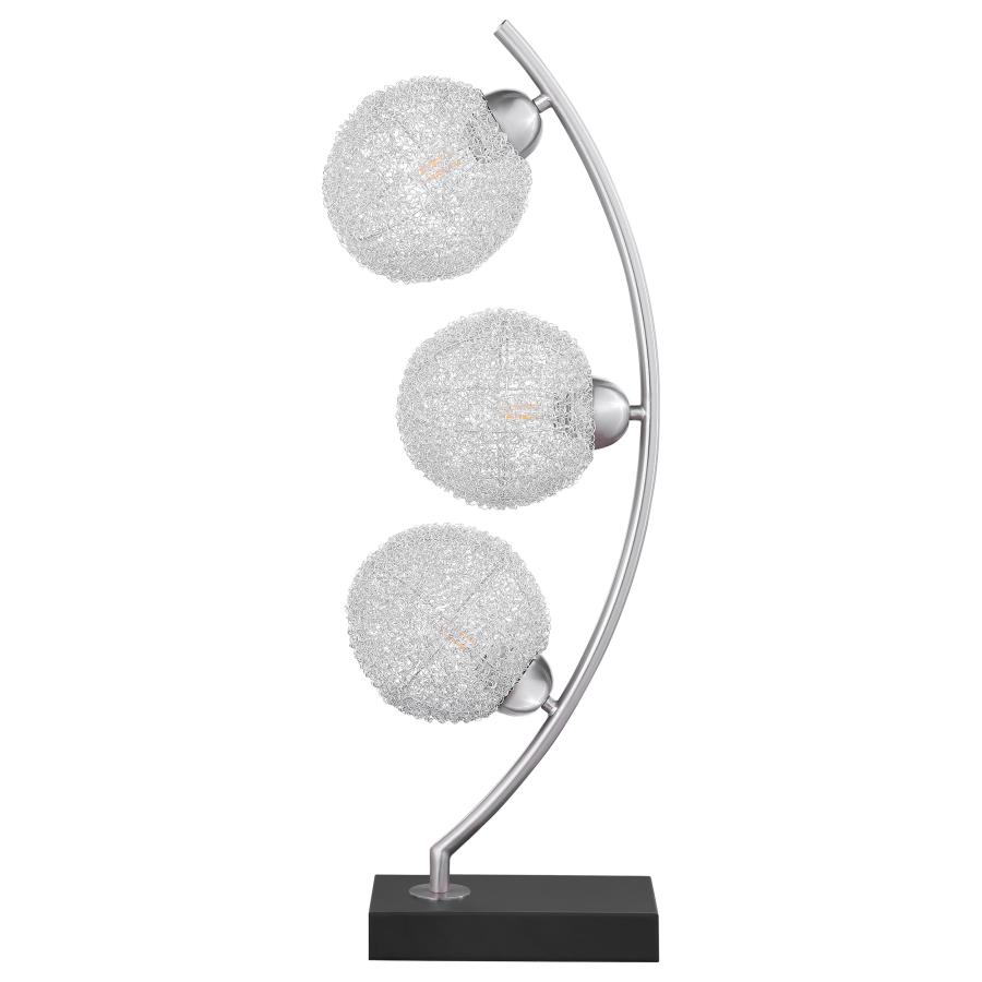 Claudia 30-inch Woven Spherical Metal Table Lamp Black view 5