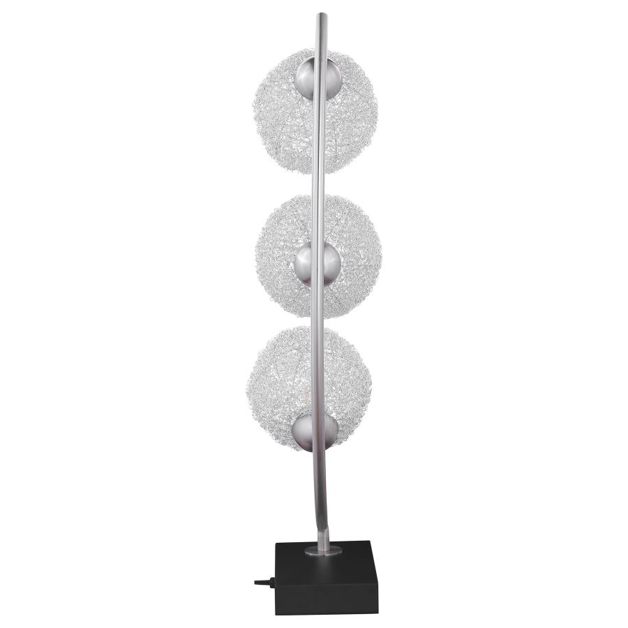 Claudia 30-inch Woven Spherical Metal Table Lamp Black view 6