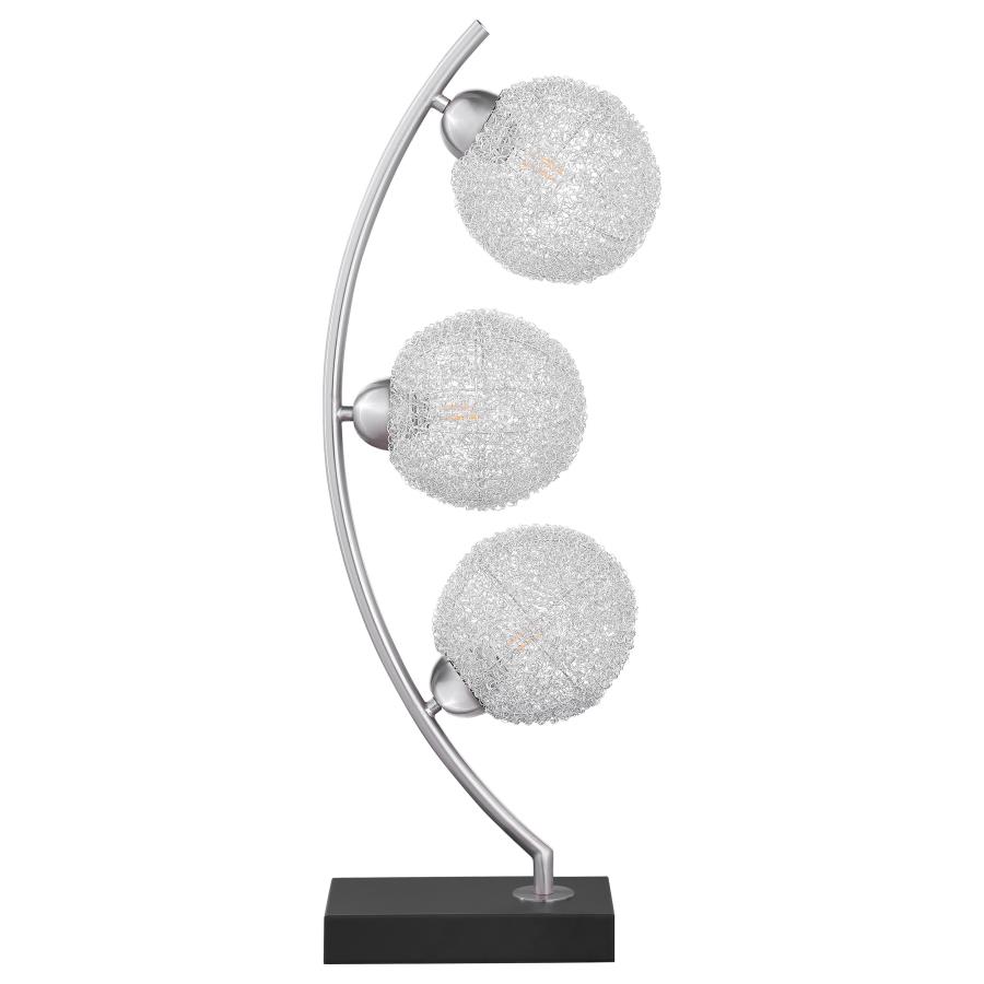 Claudia 30-inch Woven Spherical Metal Table Lamp Black view 7
